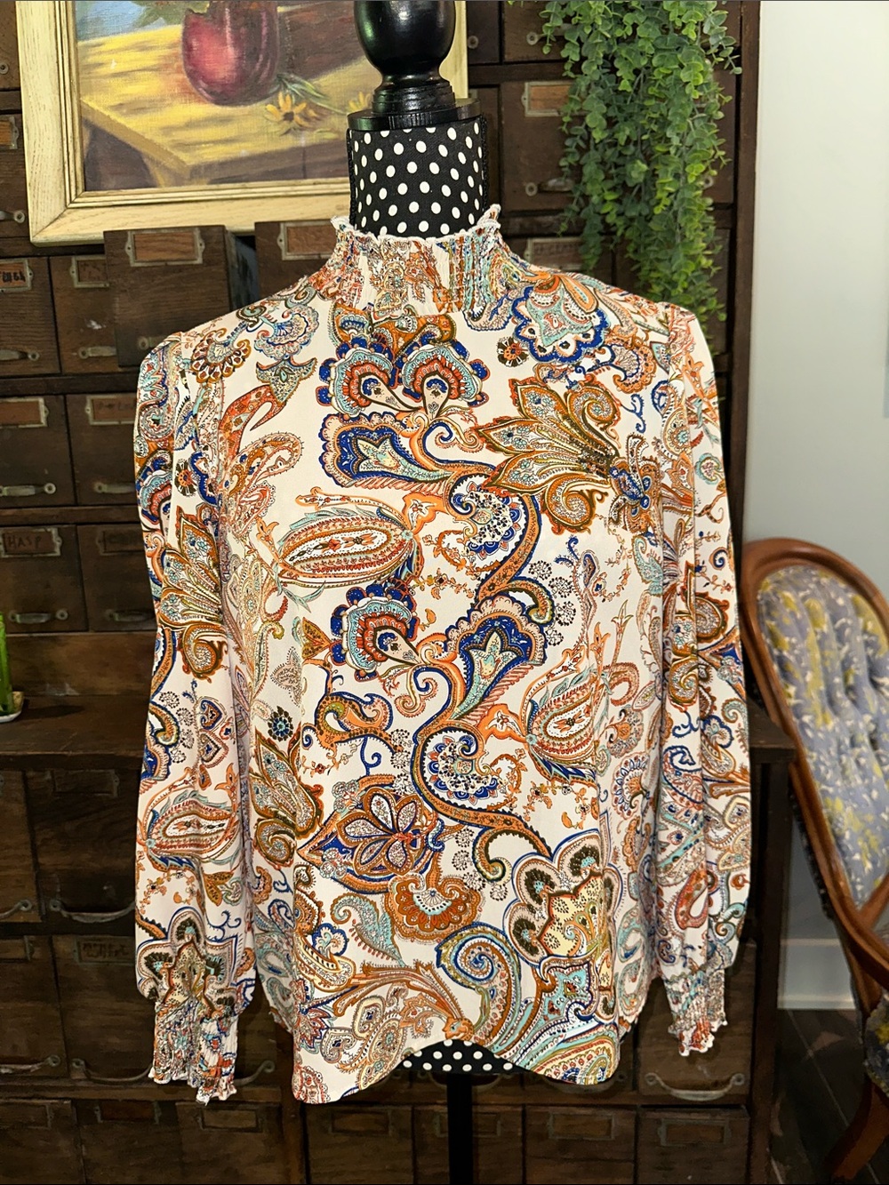 Paisley Print Long-Sleeve Shirt